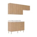 Ver imagem 2 de Cozinha Modulada Estela 200cm Aéreo e Balcão 3 Peças Cor:freijó