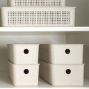 Ver imagem 3 de Caixa Organizadora com Tampa 27x12x10cm Bege Cesto Flow 3l ou Lavanderia Closet