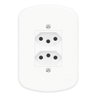 2 Tomadas 2p+t 10a 250 Volts Distanciadas Blanc - 1353 - Fame 2 Tomadas 10a C/placa Blanc 1353 Fame - 1