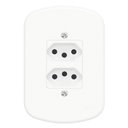 Ver imagem 1 de 2 Tomadas 2p+t 10a 250 Volts Distanciadas Blanc - 1353 - Fame 2 Tomadas 10a C/placa Blanc 1353 Fame