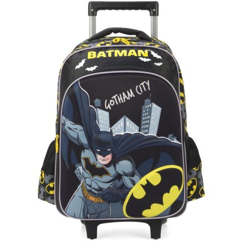 Mochila Infantil com Rodinha Batman GD PT Luxcel