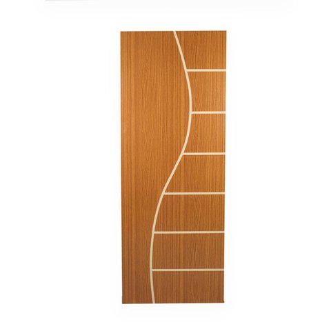 Kit com 4 Folhas de Porta Madeira Decorada 210x60cm Espessura 3,5cm Cantareira MGM Marrom/Mogno