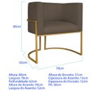Ver imagem 3 de Kit 2 Poltronas Dália Luxo Moderna Estofada Design Sofisticado com Base de Ferro Dourado Suede