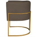 Ver imagem 6 de Kit 2 Poltronas Dália Luxo Moderna Estofada Design Sofisticado com Base de Ferro Dourado Suede