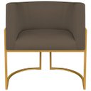 Ver imagem 5 de Kit 2 Poltronas Dália Luxo Moderna Estofada Design Sofisticado com Base de Ferro Dourado Suede