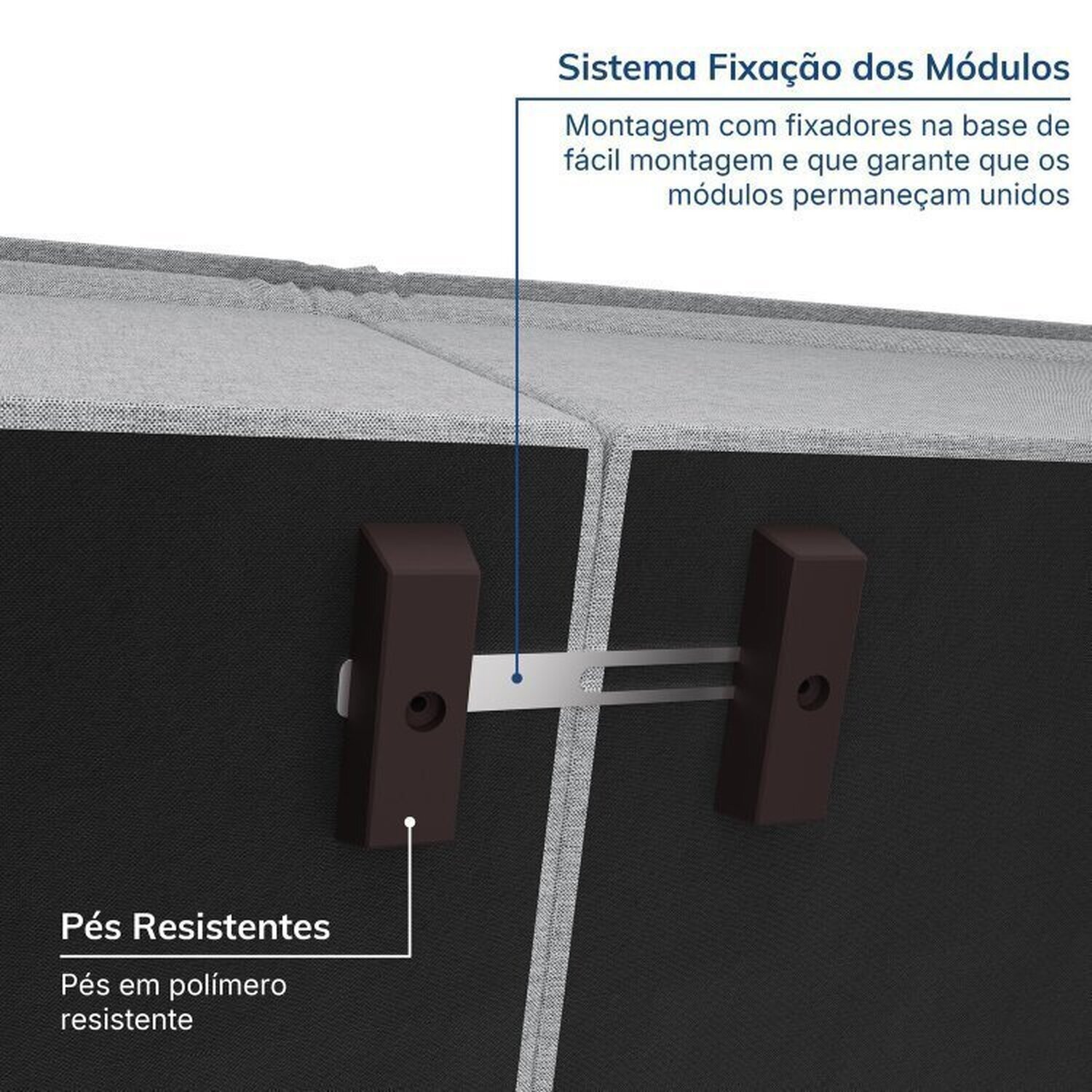 Sofá Modular 2 Módulos Canto 1 Módulo Central Zen Cabecasa Madeiramadeira - 4