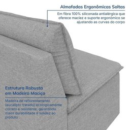 Sofá Modular 2 Módulos Canto 1 Módulo Central Zen CabeCasa MadeiraMadeira - 5