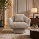 Ver imagem 1 de Poltrona Decorativa Aura Giratória Bouclê Moscow Design Orgânico