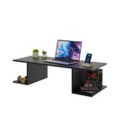 Ver imagem 3 de Mesa Suspensa Escrivaninha Computador 900x420 C/ Prateleiras - Preto