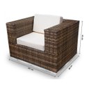 Ver imagem 3 de Conjunto de Sofá Fibra Sintética Quadrado - 1 Sofá 2L + 2 Poltronas + 1 Mesa Centro - Linum Bege