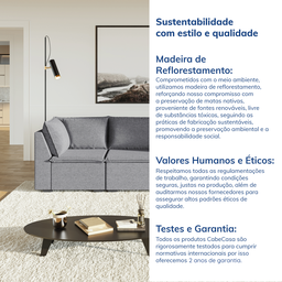 Sofá Modular 2 Módulos Canto 1 Módulo Central Zen CabeCasa MadeiraMadeira - 8