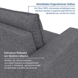 Sofá Modular 2 Módulos Canto 1 Módulo Central Zen CabeCasa MadeiraMadeira - 4