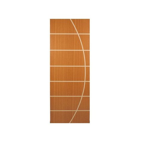 Kit com 3 Folhas de Porta Madeira Decorada 210x60cm Espessura 3,5cm Mantiqueira MGM Marrom/Mogno