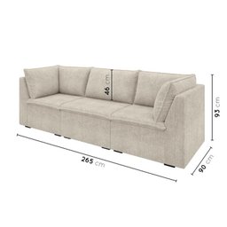 Sofá Modular 2 Módulos Canto 1 Módulo Central Zen Cabecasa Madeiramadeira - 3