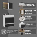 Ver imagem 6 de Kit Gabinete Banheiro Fox 60cm Branco/preto (gabinete + Cuba + Espelheira)
