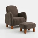 Ver imagem 5 de Poltrona Amamentação Viena Suede + Puff Macio Quarto Bebe:Marrom