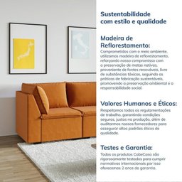 Sofá Modular 2 Módulos Canto 1 Módulo Central Zen CabeCasa MadeiraMadeira - 8