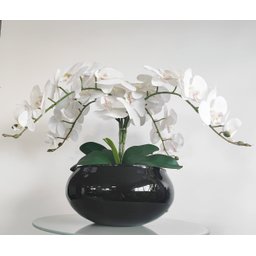 Arranjo Centro de Mesa 4 Flores Orquídeas Brancas e Vaso - 5