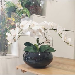Arranjo Centro de Mesa 4 Flores Orquídeas Brancas e Vaso - 2