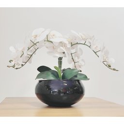 Arranjo Centro de Mesa 4 Flores Orquídeas Brancas e Vaso - 4