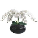 Ver imagem 1 de Arranjo Centro de Mesa 4 Flores Orquídeas Brancas e Vaso