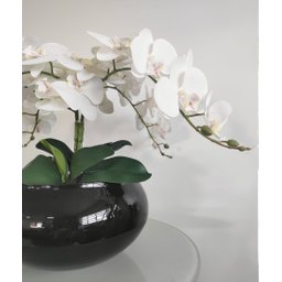 Arranjo Centro de Mesa 4 Flores Orquídeas Brancas e Vaso - 3