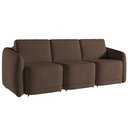 Ver imagem 1 de Sofá Cama para Sala de Estar 3 Lugares 246cm Montserrat K01 Veludo Marrom - Lyam Decor