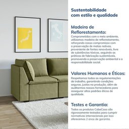 Sofá Modular 2 Módulos Canto 1 Módulo Central Zen CabeCasa MadeiraMadeira - 8