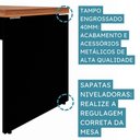 Ver mais imagens de Mesa Escrivaninha Retangular Office 170cm Pé Painel Web Office