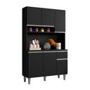Ver imagem 4 de Armário Cozinha Millan Preto 6 Portas