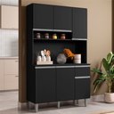 Ver imagem 1 de Armário Cozinha Millan Preto 6 Portas