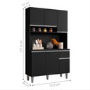 Ver imagem 2 de Armário Cozinha Millan Preto 6 Portas