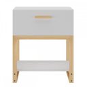 Ver imagem 2 de Mesa de Canto 1 Gaveta Branco Nature - Vedere