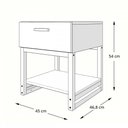 Ver imagem 3 de Mesa de Canto 1 Gaveta Branco Nature - Vedere