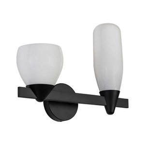 Arandela Akemi Preto Fosco Starlux VL017 2 Cúpulas Vidro P/2 G9 ST2534