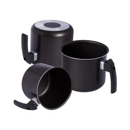 Jogo Canecão Leiteira Fervedor 12cm/ 14cm/ 16cm Antiaderente Teflon Antiaderente - 1