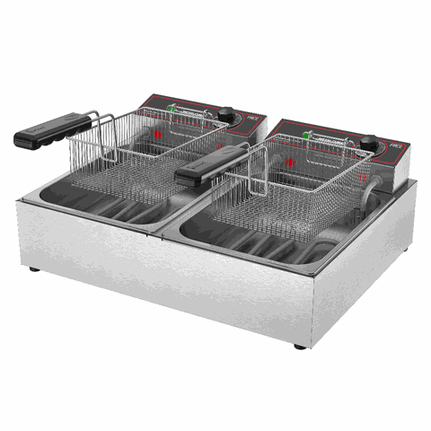 Fritadeira Elétrica 6 L com 2 Cubas 5.400 W 220 V Metalcubas Frce6