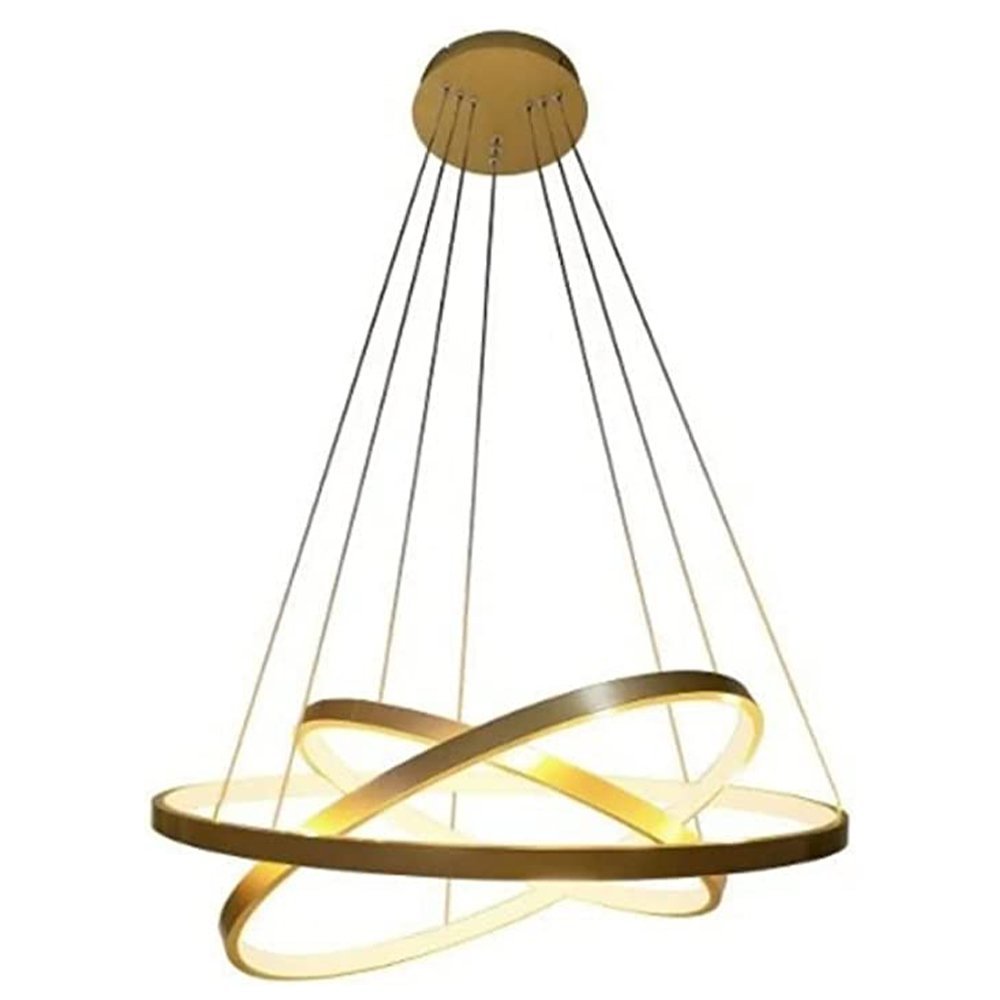 Luminaria Pendente Led 3 Aneis Perfil Luxo 3 em 1 Ajustavel Decorativo Quarto Sala Recepçao Casa Amb - 6