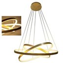Ver imagem 1 de Luminaria Pendente Led 3 Aneis Perfil Luxo 3 em 1 Ajustavel Decorativo Quarto Sala Recepçao Casa Amb