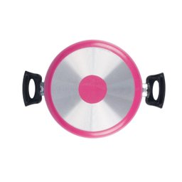 Caçarola Antiaderente Tampa Vidro 18cm 1900ml Rosa Nacional - 5