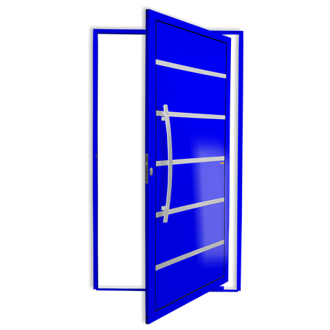 Porta Pivotante Alumínio Lambril Premium c/Puxador e.Azul 120 Brimak