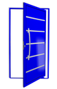 Ver imagem 1 de Porta Pivotante Alumínio Lambril Premium c/Puxador e.Azul 120 Brimak
