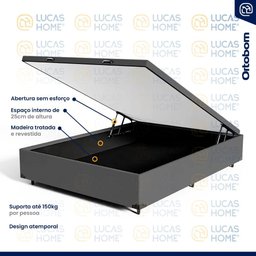Cama Box Baú com Colchão de Espuma D33 Ortobom Airtech 100 Casal 138cm - 6