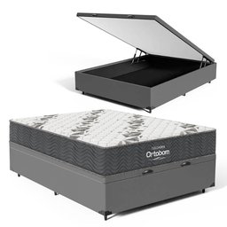 Cama Box Baú com Colchão de Espuma D33 Ortobom Airtech 100 Casal 138cm - 1