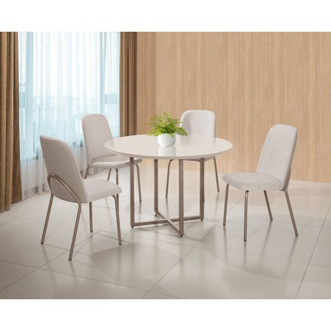 Mesa Redonda Jantar Romana Rubia 4 Cadeiras Dubai Dara