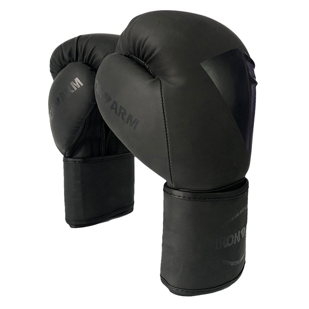 Kit Luva de Boxe Iron Arm Premium Double Black + Bandagem Preta 3m + Protetor Bucal - 3