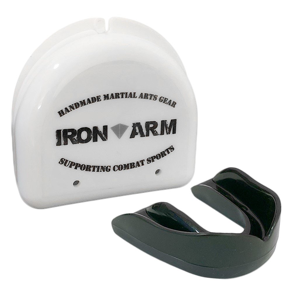 Kit Luva de Boxe Iron Arm Premium Double Black + Bandagem Preta 3m + Protetor Bucal - 7