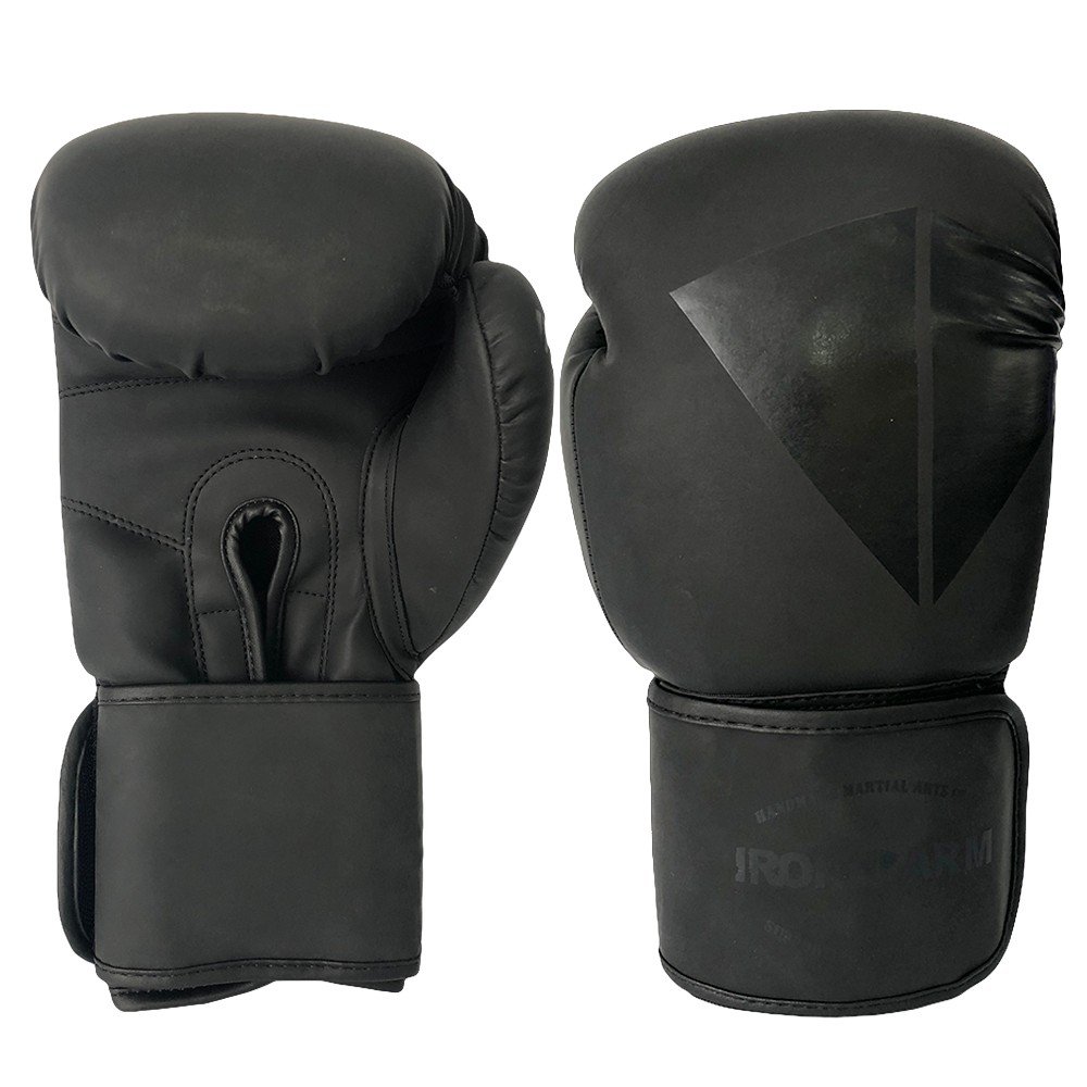 Kit Luva de Boxe Iron Arm Premium Double Black + Bandagem Preta 3m + Protetor Bucal - 4