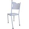 Kit 5 Cadeira para Cozinha Mc Tubular Almofadada Estrutura Branca com Assento Branco Medcombo - 6