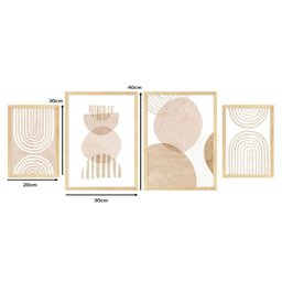 Kit 4 Quadros Decorativos Geométrico Linhas Sala Quarto - 4